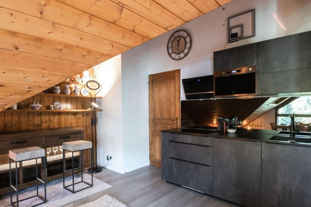 Bel Appartement Entier En Style Chalet A Chamonix Bagian luar foto